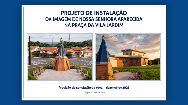 Perspectiva da Imagem de Nossa Senhora Aparecida em novo local (Divulgacao/Paroquia Santo Antonio).