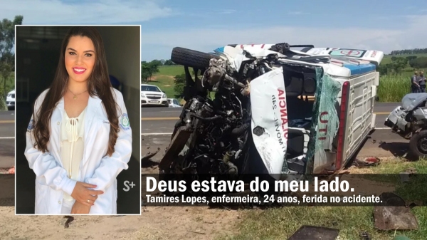Acidente envolveu ambulância particular. Enfermeira atuava na equipe que faria deslocamento de gêmeos recém-nascidos (Imagens: Redes Sociais. Arte: Siga Mais).
