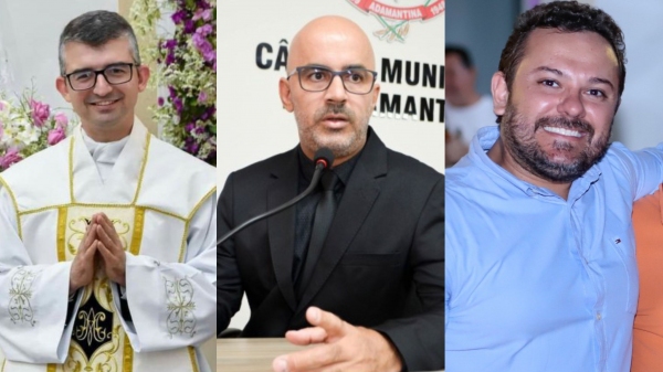 Padre Marcelo Henrique, Acácio Rocha e Luiz Henrique Sgobbi Mortari participaram de audioconferências nos cursos de história e administração da UniFAI (Cedida).