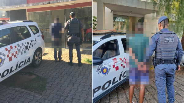 Policiais militares fizeram duas capturas. Na primeira imagem, o homem condenado por estupro de vulneravel  (Cedida/PM).