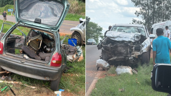 GM Corsa e Toyota Hilux envolvidos no acidente (Reproducao).
