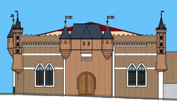 Espaço de eventos terá arquitetura de castelo, na alameda Maria Cândida Romanini, próximo à Igreja Nossa Senhora de Fátima (Imagem: Reprodução).