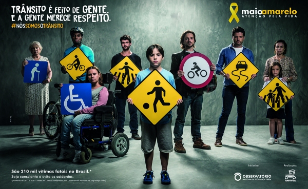 Campanha de conscientização é um dos instrumentos de sensibilização do Maio Amarelo (Divulgação).