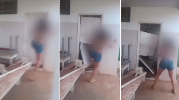 Momento em que porta ? arrombada (Reproducao).