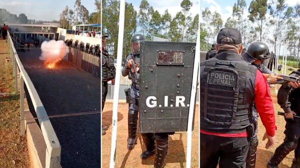 Treinamento mobiliza cerca de 400 agentes da Policia Penal e Policia Militar (Cedida).