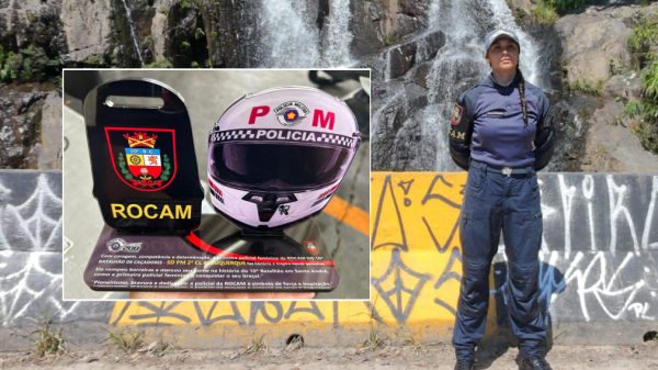 Soldado Albuquerque passa a integrar o policiamento ROCAM em Santo Andre (Cedida).