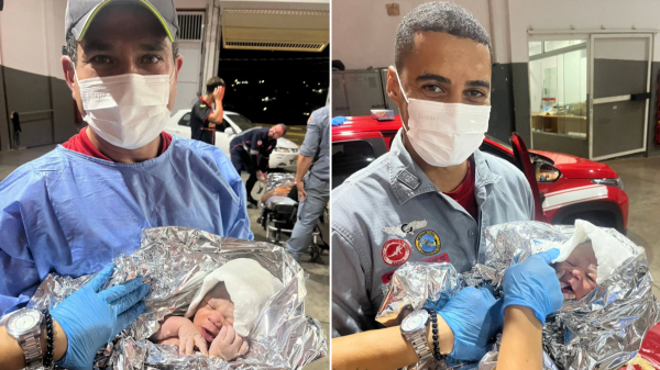 Bombeiros atuaram no parto na Estacao de Bombeiros Sao Sebastiao em Presidente Prudente (Cedida: 14GB).