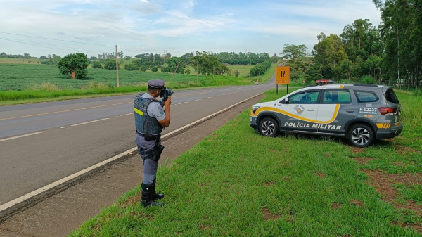 Policiamento registrou mais de 1,2 mil imagens de radar por excesso de velocidade nas rodovias da regiao (Cedida/PM Rodoviaria).
