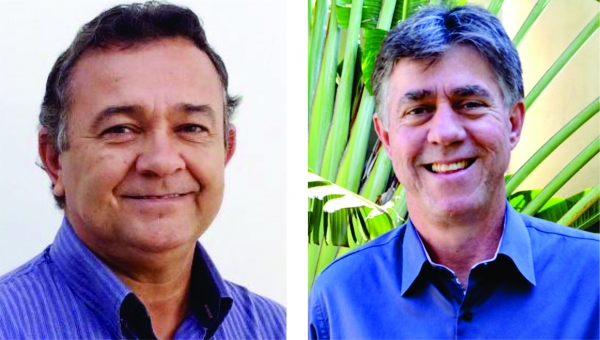 Cícero Mortari, do PTB (Foto: Folha Regional) e Márcio Cardim, do DEM (Foto: Acácio Rocha) são os dois pré-candidatos a prefeito em Adamantina.