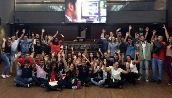 Estudantes de Administração e Ciências Econômicas da UniFAI na BM&F Bovespa, em São Paulo (Foto: Cedida/UniFAI).