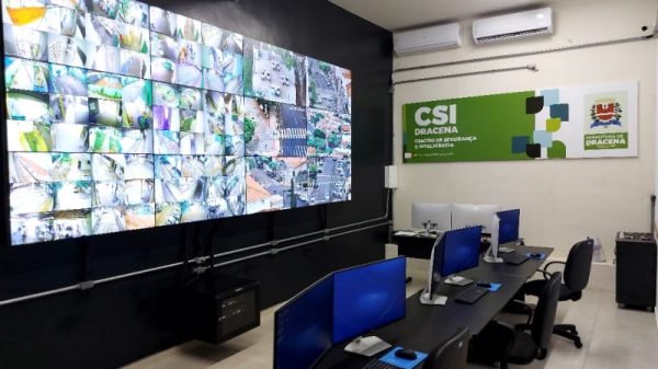 Central de Seguran?a e Intelig?ncia (CSI) de Dracena recepciona 846 c?meras de monitoramento em tempo real (Divulga??o/Pref. Dracena).