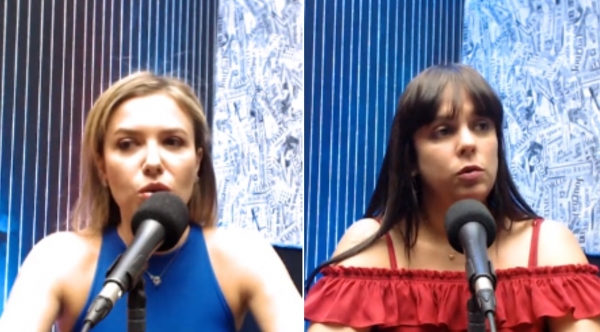 Delegadas  Laíza Fernanda Rigatto Andrade e Patrícia Tranche Vasquez, em entrevista à Rádio Life FM (Reprodução).