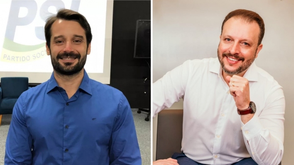 Guilherme Piai, candidato a deputado federal, e Hélio Malheiros, a deputado estadual, os mais votados em Adamantina (Divulgação).