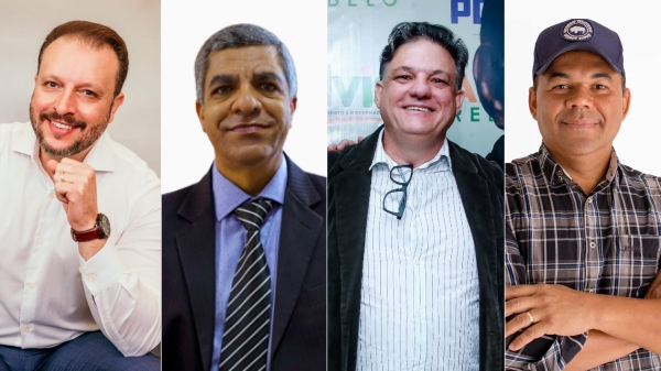 Hélio Malheiros, Hélio Santos, Márcio Barreto e  Marcos Lama são confirmados em convenções, como candidatos a deputado estadual (Fotos: Acervos Pessoais).