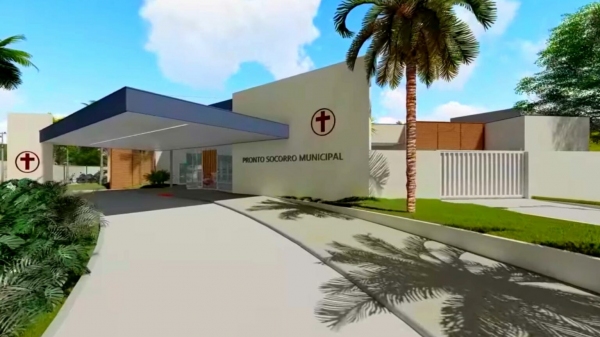 Perspectiva do projeto do novo hospital municipal (Reprodução/ Letícia Rangel).