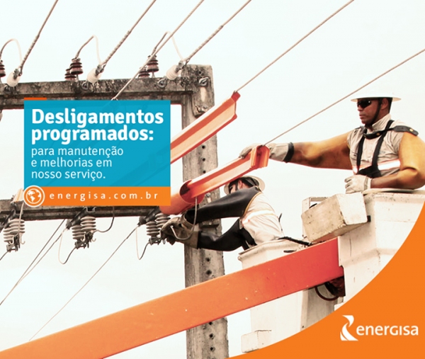 Energisa informa desligamentos programados de energia para a semana de 11 a 17 de outubro