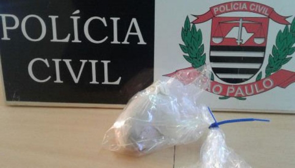 Porção com 230 gramas de maconha foi encontrada com mulher, quando tentava entrar em presídio, para visitar marido preso por tráfico de drogas (Foto: Cedida/Policia Civil/Deinter 8).