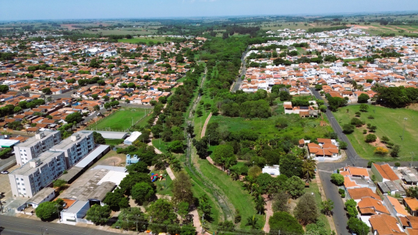 Bairros vizinhos ao Parque Caldeira com ocupacao arborea diferente (Imagem: Fabio Chaves/@adtdrone).