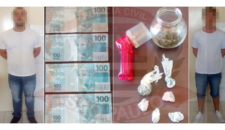 Entregador de 22 anos foi preso por tráfico e deverá responder por ameaça, e seu irmão por porte de drogas (Foto: Cedida/Polícia Civil).