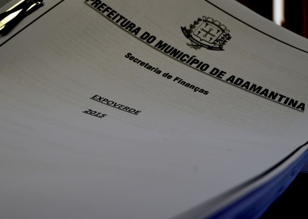 Encarte com cerca de 500 páginas, com a movimentação financeira, contratos e documentos diversos da ExpoVerde 2015, cujos documentos foram protocolados no MP (Foto: Acácio Rocha).