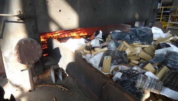 Polícia Civil incinera mais de 2,6 toneladas de entorpecente. (Foto: Deinter-8)