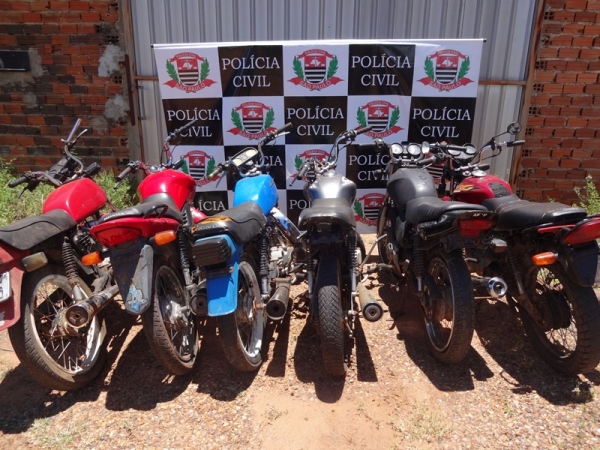 Polícia Civil de recupera seis motocicletas furtadas (Foto: Cedida/Deinter 8).