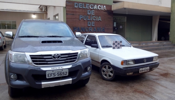 Caminhonete foi recuperada na ação policial, que mobilizou Polícia Civil e Militar, em operação conjunta (Foto: Deinter 8).