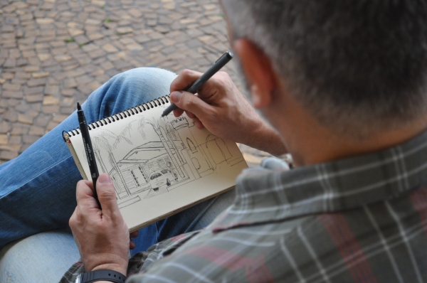 Workshop de desenho Rascunhos Urbanos é realizado em Adamantina. (Foto: Assessoria de Imprensa)