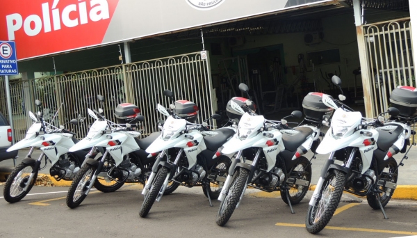 Novas motos, na Alta Paulista, vão atender as cidades de Dracena, Junqueirópolis, Adamantina, Osvaldo Cruz e Lucélia (Foto: Cedida/PM).