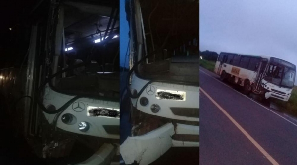 Ônibus que conduzia trabalhadores rurais de Parapuã, envolvido no acidente (Reprodução: Guia Online Parapuã).