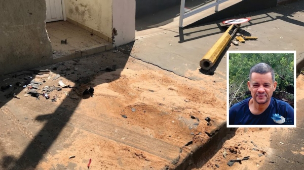 Reinaldo Rodrigues Leite morreu após passar mal enquanto dirigia. VeÃculo bateu contra o muro de um imóvel (Fotos: Siga Mais/Funerária Flor de Lotus).