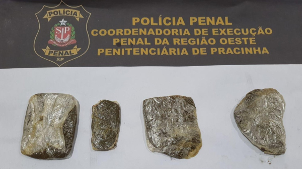 Droga apreendida com visitantes na Penitenciaria de Pracinha (Cedida/Policia Penal).
