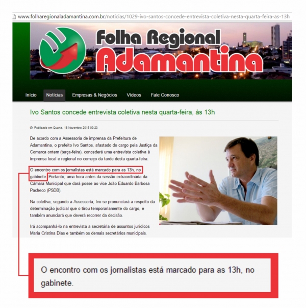 Reprodução (Jornal/Site Folha Regional)