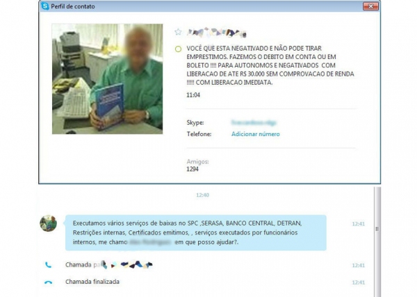 Morador de Adamantina é acusado de praticar golpe prometendo limpar nome sujo das vítimas, com atendimento via Skype (Imagem: Reprodução/Cedida/DIG).