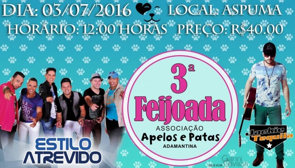 Feijoada beneficente terá open food e animação de grupos musicais. Convites estão à venda (Arte: Gianni Gavazzi).