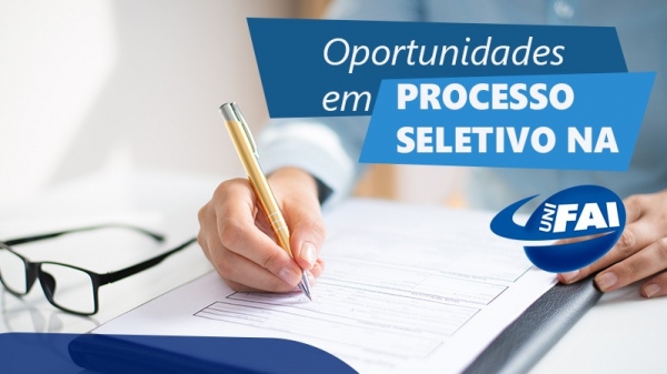 Inscrições terão início às 10h de 17 de agosto e término às 16h de 1º de setembro (Agência UniFAI).