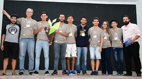 Equipe vencedora da 1ª Startup Weekend Agrotech, em Presidente Prudente (Acervo Pessoal).