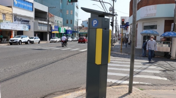 Parquímetro para pagamento automatizado da zona azul, em Marília (Foto: Mauro Abreu/Assessoria de Imprensa PMM).