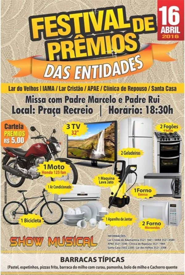 Festival de Prêmios com missa acontece neste sábado na Estação Recreio