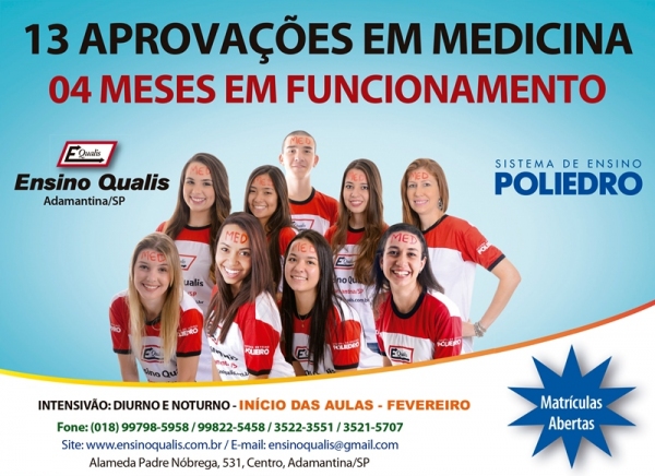 Ensino Qualis, em 4 meses de funcionamento, aprova 13 em medicina