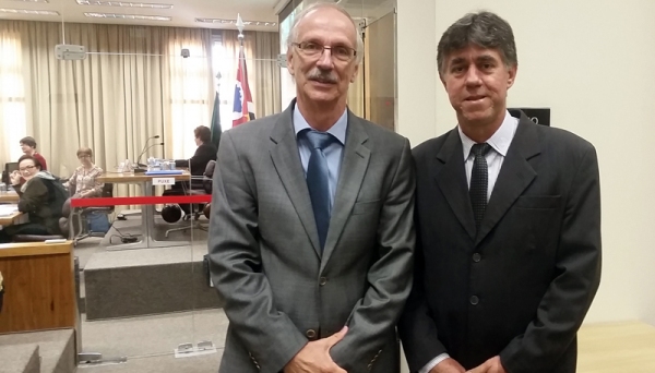 Conselheiro Francisco José Carbonari, presidente do CEE, e Diretor da FAI e também Conselheiro, Márcio Cardim (Foto: Central FAI de Comunicação).