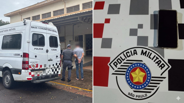 Autor do furto foi preso e celular recuperado (Cedida/PM).