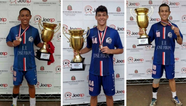 Marcos Cassiano, Felipe Augusto e Wesley Rodrigues deixam a equipe Club Hand Futuro, de Lucélia, e passam a integrar a equipe Júnior do Instituto Buzzo Sports, de São José dos Campos (Foto: Club Hand Futuro).