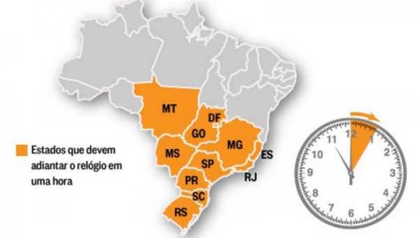 Horário de verão começa neste fim de semana