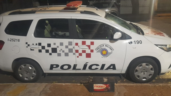 Bateria recuperada pelos policiais (Cedida/PM).