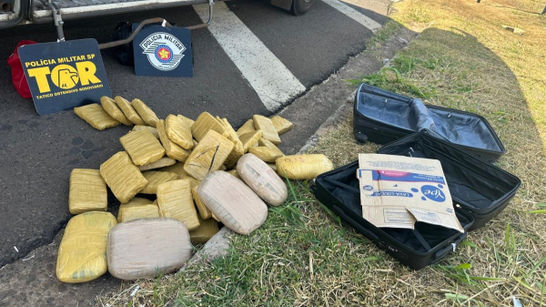 Droga skank pesou quase 42 quilos (Cedida/PM Rodoviaria).