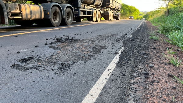 Rodovia Plácido Rocha, em 22/10/2022 (Foto: Siga Mais).
