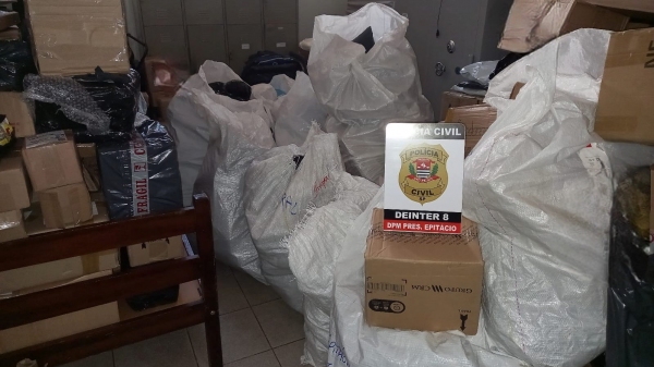 Polícia Civil apreende objetos que não foram entregues aos destinatários de compras online (Cedida/Polícia Civil).
