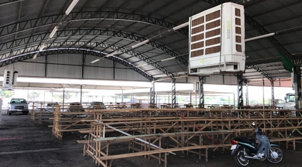 Recito Poliesportivo recebe estrutura para a ExpoVerde 2018 (Foto: Siga Mais). Recito Poliesportivo recebe estrutura para a ExpoVerde 2018 (Foto: Siga Mais).