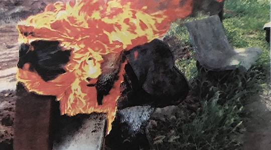 Duas lixeiras foram destruídas pela ação de vândalos, no Parque dos Pioneiros (Reprodução/Luan Nóbrega/Diário do Oeste).